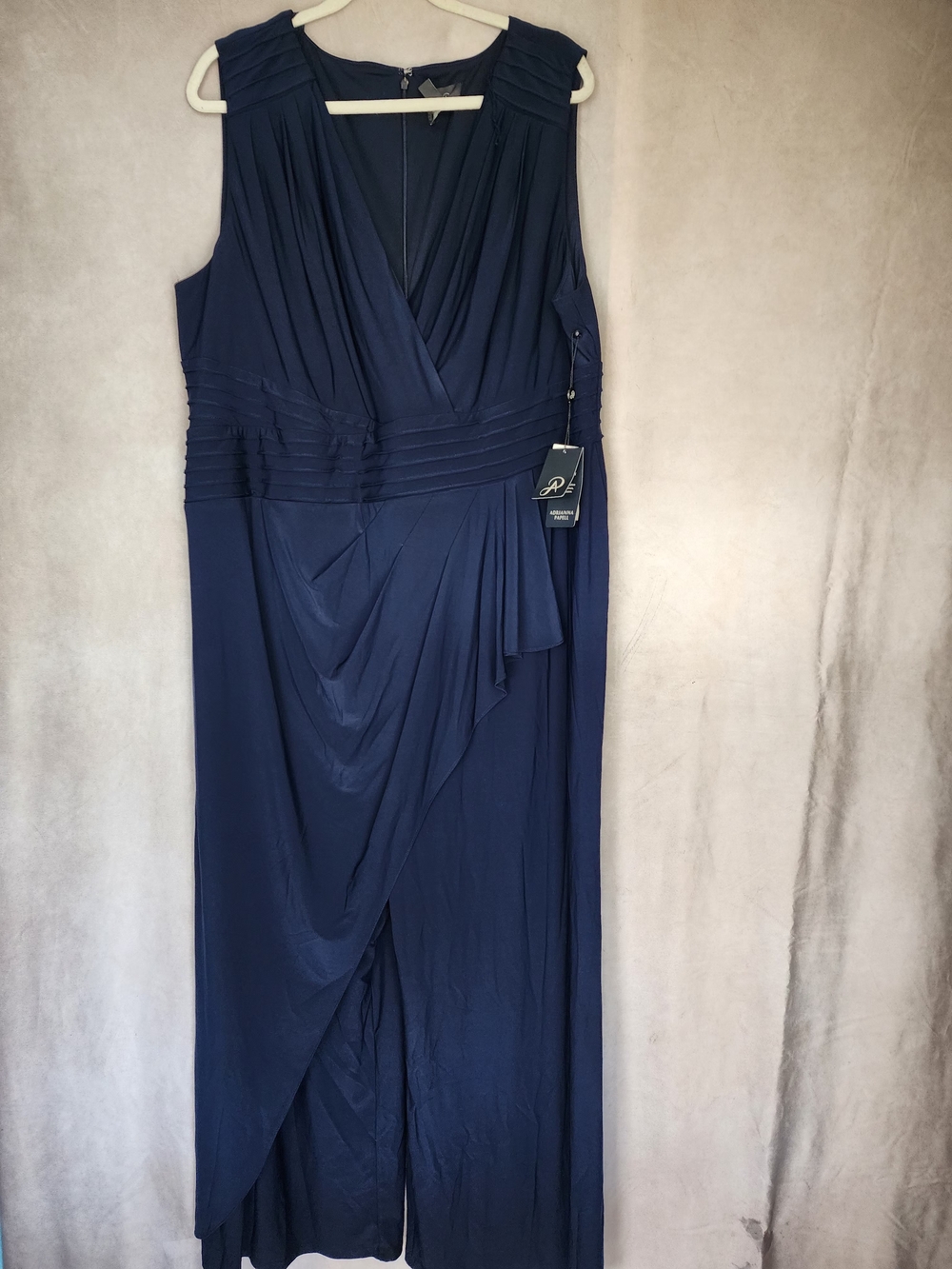 Adrianna Papell Women's Jersey Draped Jumpsuit Size 22w